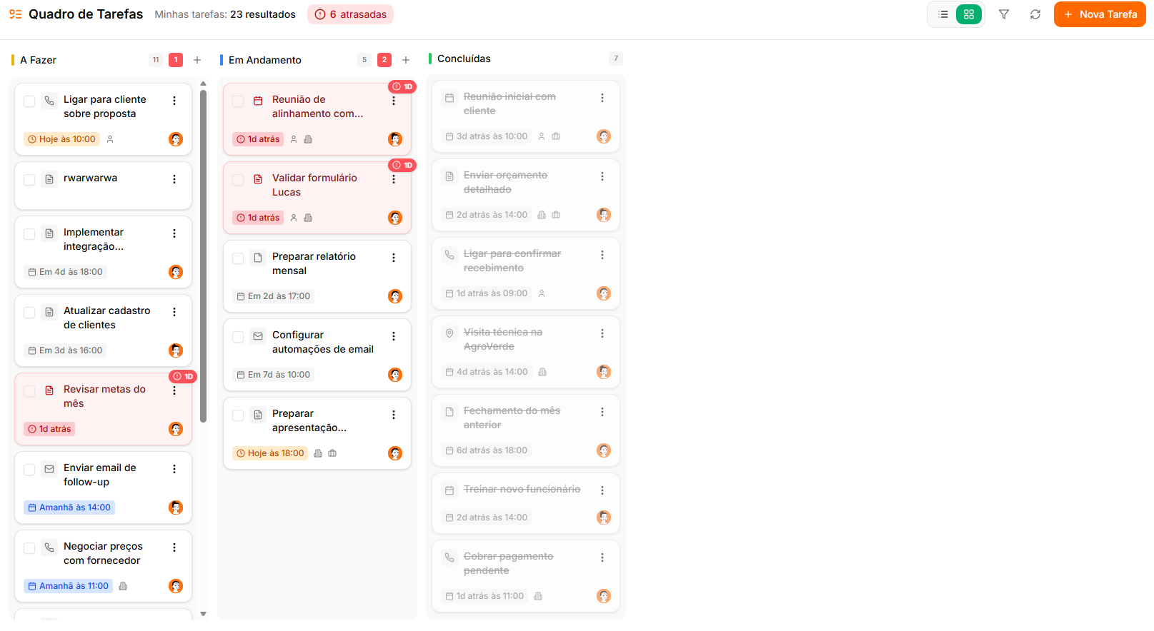 Tarefas & Atividades